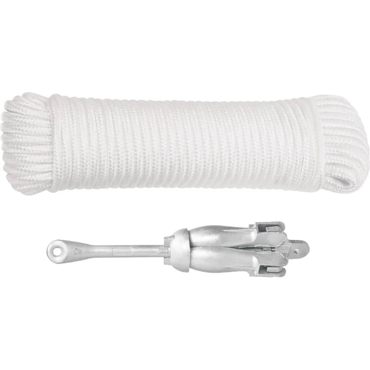 vidaXL Klappanker mit Seil Silbern 1,5 kg Temperguss 94284 – Bild 1