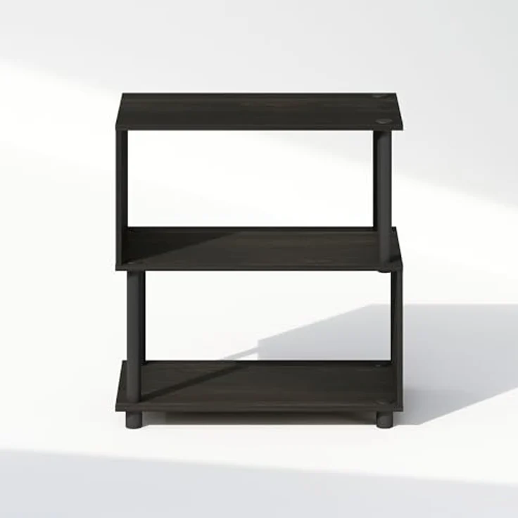 Furinno Reed Bücherregal, 3-stufiges Bücherregal, Bücherregal mit S-Form, 30 x 60 x 65, für Wohnzimmer, Schlafzimmer, Home Office, Espresso – Bild 5