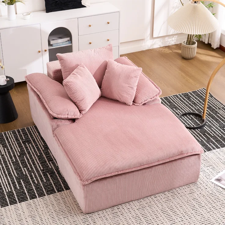 Reclining Sofa, indoor frameless design komfortable Lese-Liege breiten Armlehnen keine Installation48 inch