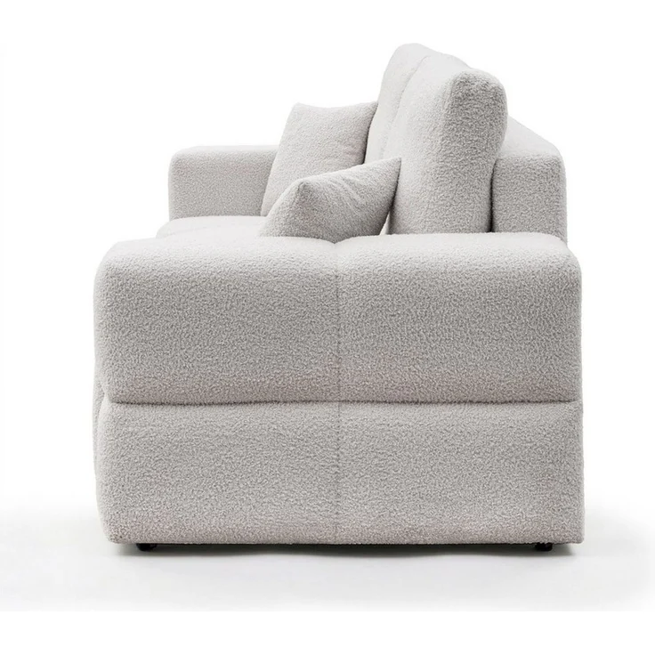 yourhouse24 Sofa BUENO in Trend-Bouclé – Mit Schlaffunktion & abnehmbaren Bezügen, mit Schlaffunktion und Bettkasten, Seite universal – Bild 3