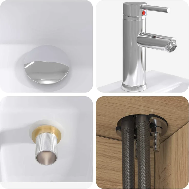 vidaXL Badezimmerschrank-Set 2 stk. Artisan-Eiche 79,5 x 41 x 79,5 cm 3403895 – Bild 8