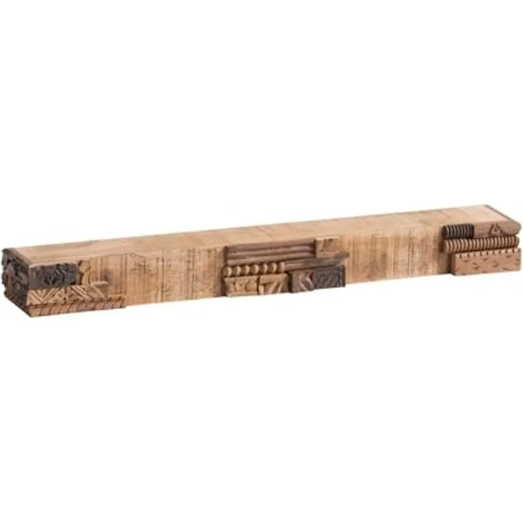 Wandboard massivum Greenland 100cm Wandregal Mango Massivholz braun rustikal Boho-Style Dekoregal Wanddeko Holzbalken Unikat
