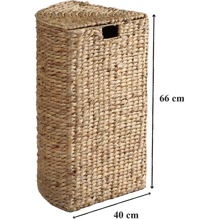 Casâme Eck-Wäschekorb aus Wasserhyazinthe - H66 cm - Helles Holz – Bild 4