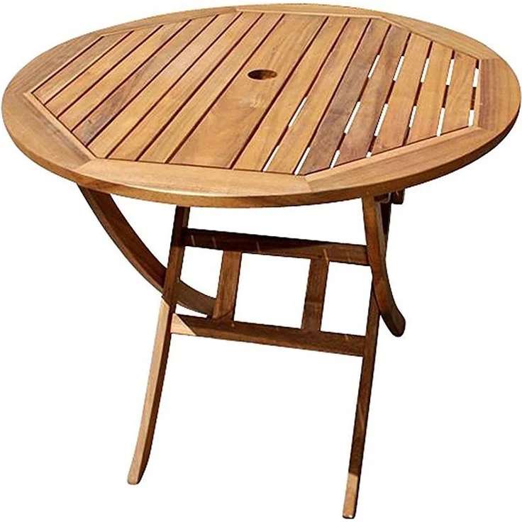 Balkonmöbel Set 5tlg Akazie Klapptisch rund 90 cm JUSTIN/BLOOM 59423158 – Bild 6