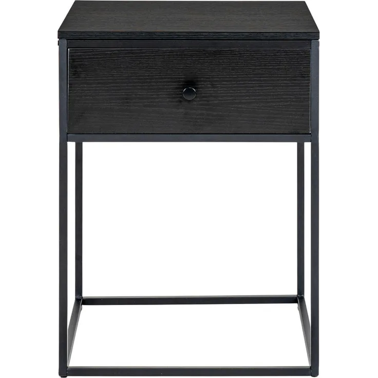 XXXL Beistelltisch, Schwarz, Holz und Metall, 40x55x40 cm, mit Stauraum und einfachem Aufbau