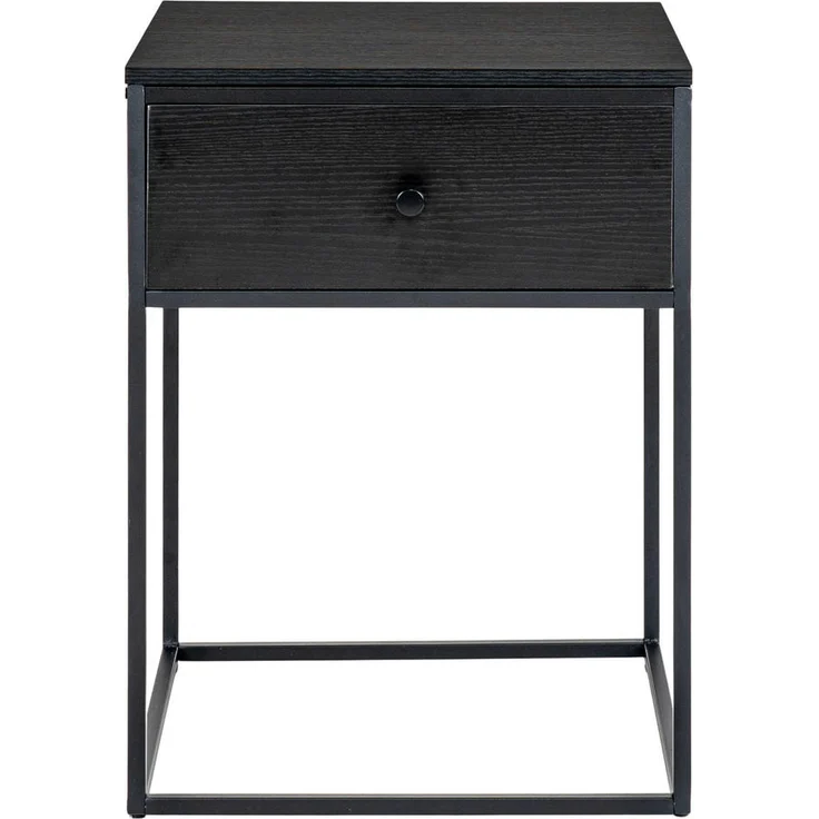 XXXL Beistelltisch, Schwarz, Holz und Metall, 40x55x40 cm, mit Stauraum und einfachem Aufbau