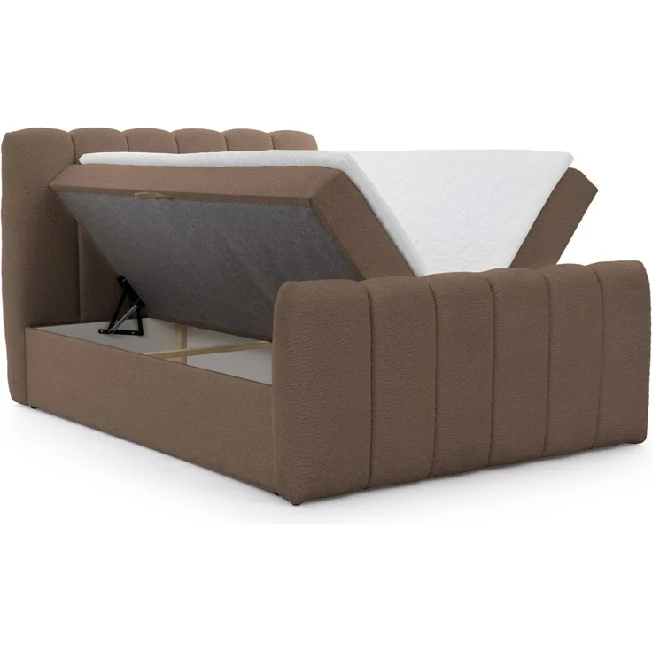 Boxspringbett Schlafzimmerbett DENIS 120x200cm Stoff Catch Me Braun – Bild 2