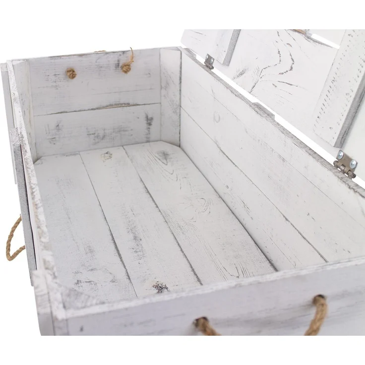 Kistenkolli Altes Land Allzweckkiste grosse shabby weiss Holztruhe Kalle mit Schubladen und Deckel (Spar-Set) – Bild 3