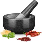 H&S Mörser Mörser mit Stößel Set für Gewürze 16cm aus Granit für Gewürze, (1-tlg), Granit Mörser und Stößel Groß Küchenutensilien Mortar and Pestle