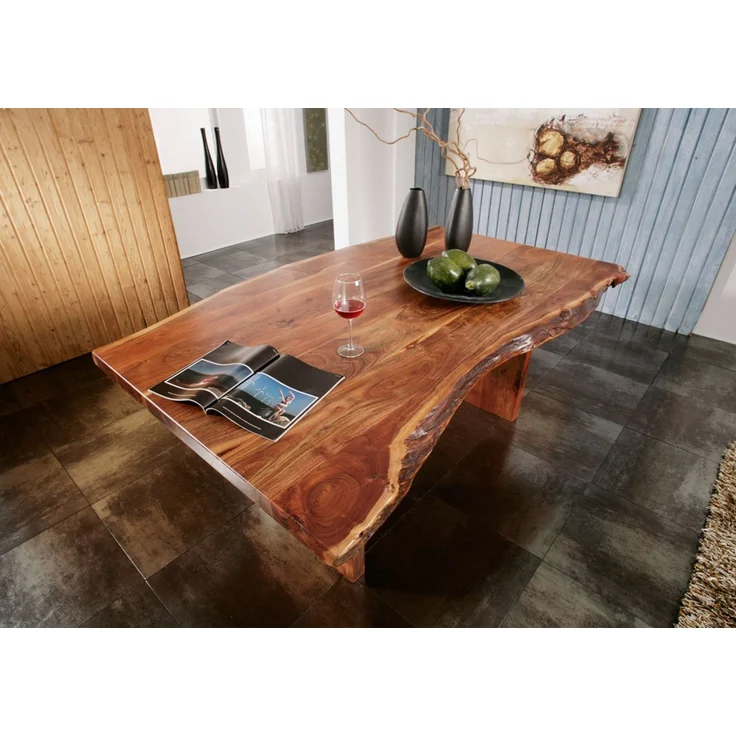 Baumtisch Akazie 150x100x78 walnuss lackiert FREEFORM #112 – Bild 4
