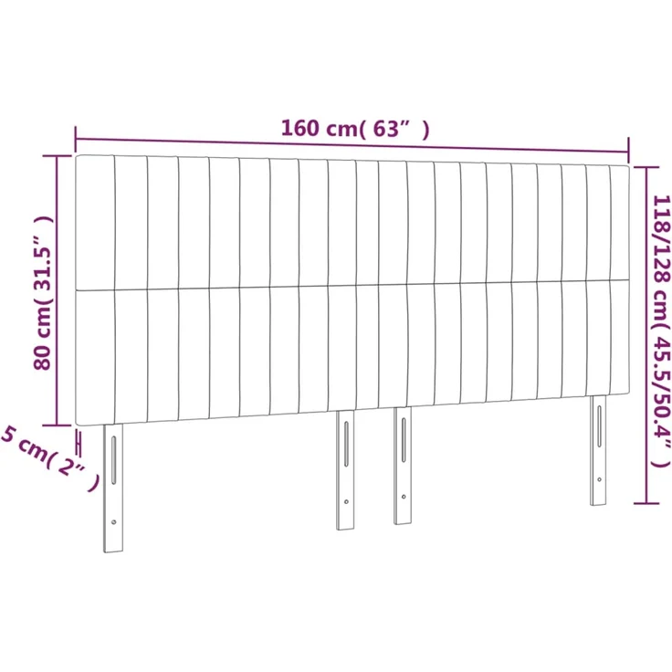 vidaXL Kopfteile 4 Stk. Schwarz 80x5x78/88 cm Stoff 3116578 – Bild 8