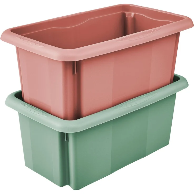 keeeper Aufbewahrungsbox Emil, 4er Set, 7 L, 35 x 20,5 x 15 cm (Set, 4 St), ineinander und aufeinander stapelbar – Bild 3