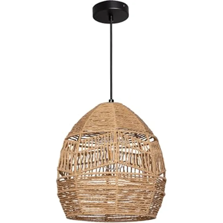 LEDKIA LIGHTING Beyawo Pendelleuchte, geflochtenes Papier, einstellbare Länge, für E27-LED-Lampen, vielseitige Beleuchtung