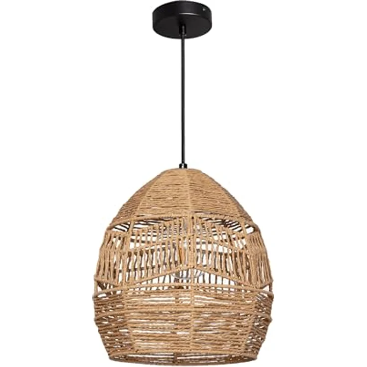 LEDKIA LIGHTING Beyawo Pendelleuchte, geflochtenes Papier, einstellbare Länge, für E27-LED-Lampen, vielseitige Beleuchtung – Bild 1