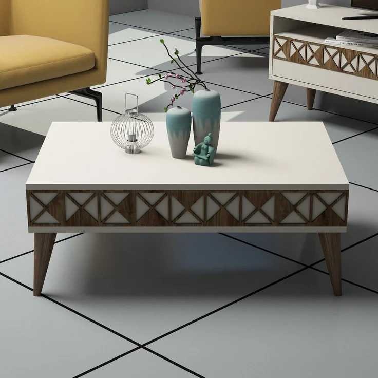 Skye Decor 'Line - Cream' Couchtisch, Creme, 90 x 34,6 x 60 cm – Bild 2