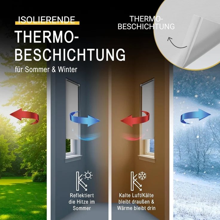 Sol Royal Thermorollo SolReflect T42 für Fenster & Türen Weiß, 160 x 40 x 3.1 cm – Bild 4