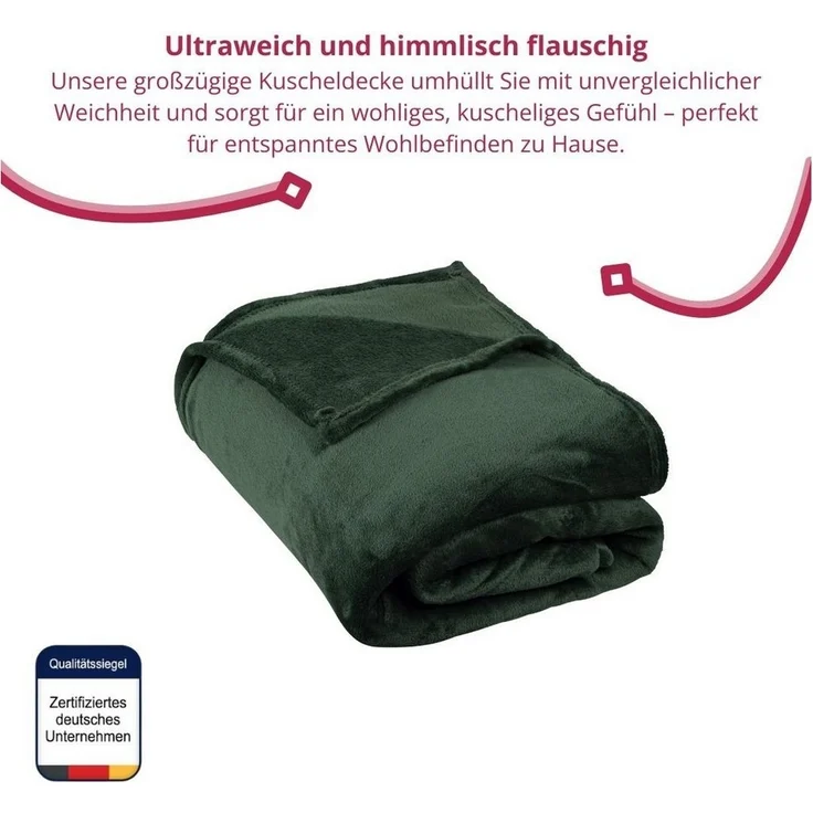 Wohndecke XXL Kuscheldecke – Flauschige Fleecedecke, Kochfest & fusselfrei, Clinotest, 220x240 cm – Bild 3
