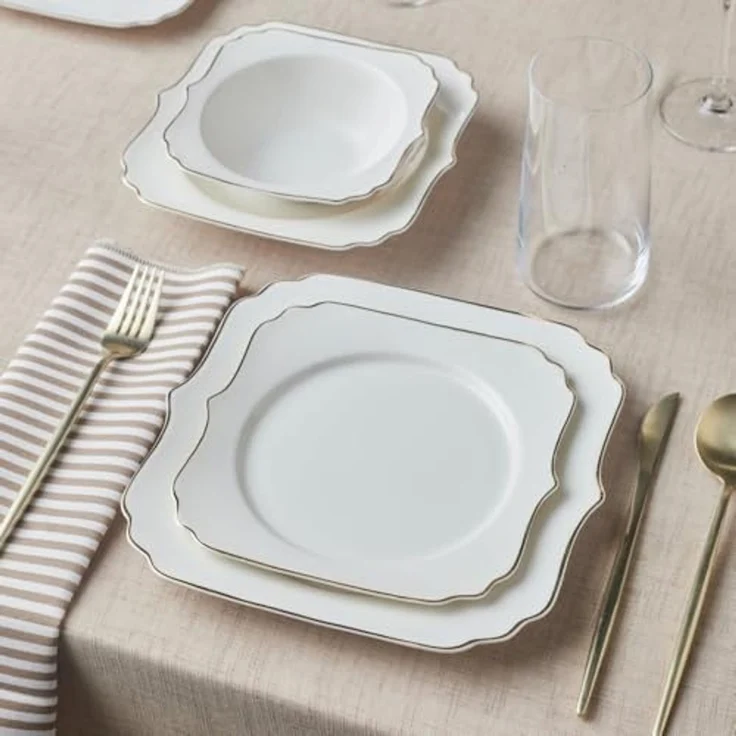 Karaca Geschirr-Set Karaca Stream Bone Vintage Tafelservice 24-tlg 6 Personen – Bild 2