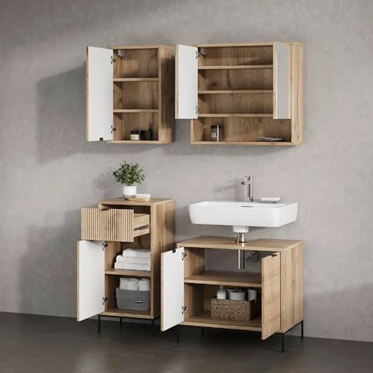 Livinity® Badmöbel-Set ATERNO, Viking Oak, 2 Teile – Bild 6