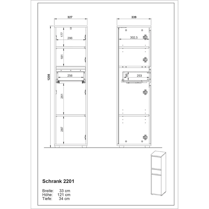 GERMANIA Midischrank Lemont mit Tür- und Schubladendämpfung – Bild 8