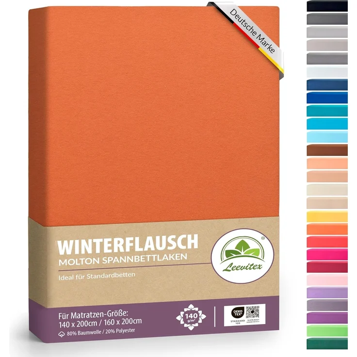 leevitex® Spannbettlaken für kalte Nächte – angenehm weich, passgenau, farbstark & pflegeleicht, Gummizug: Rundum – Bild 1
