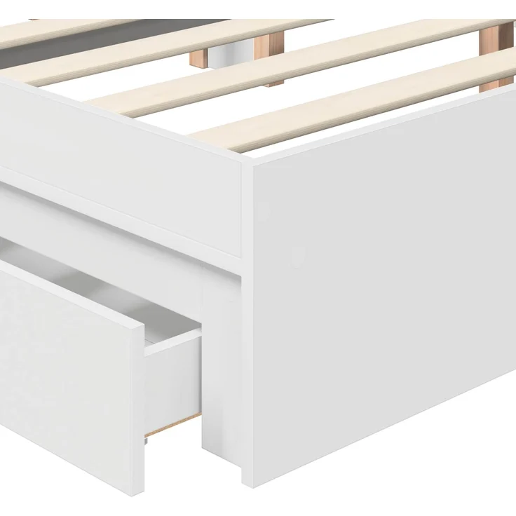 vidaXL Aufbewahrungsbett mit Kopfteil Weiß 180 x 200 cm Holzwerkstoff 3411180 – Bild 10