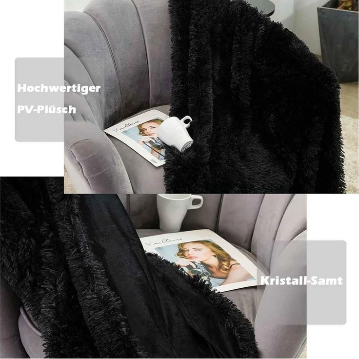 Wohndecke Kuscheldecke Flauschig,Ultraweiche Fleecedecke Leichte Warme Sofadecke, TUWENA, Wohn Kuscheldecke, Gemütliche Couchdecke, Atmungsaktiv & Pflegeleicht – Bild 3