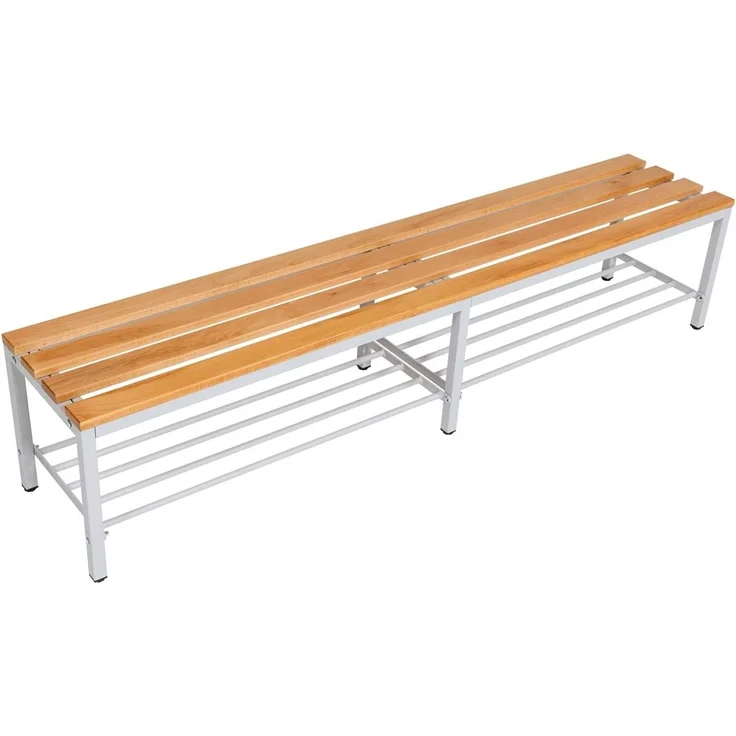 Garderobenbank mit Schuhrost 200 cm grau – Bild 9