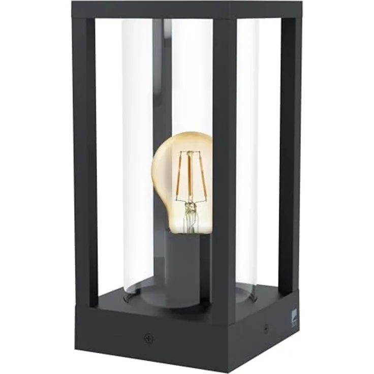 Eglo 98714 Sockelleuchte CASCINETTA schwarz klar E27 1X40W L:15cm H:30,5cm T:15cm IP44