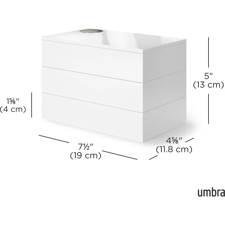 Umbra Spindel Schmuckkästchen, einzigartige Aufbewahrungsbox für Accessoires mit weißer Hochglanzlackierung – Bild 3