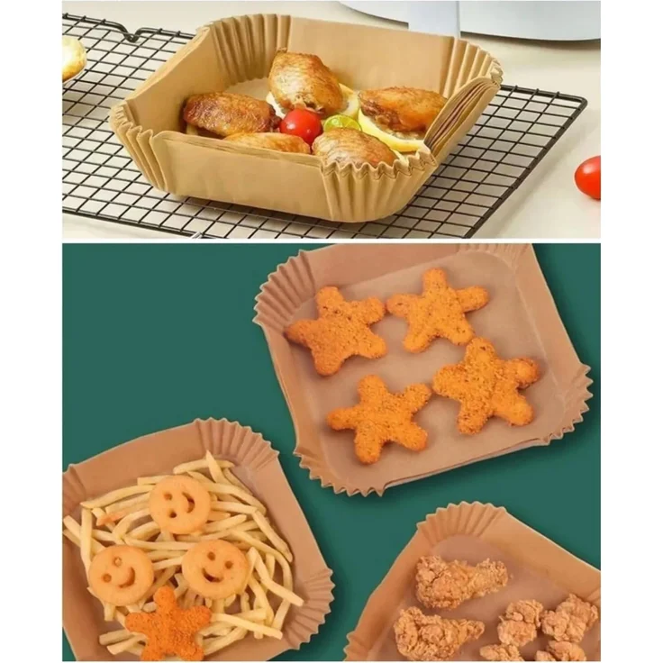 Jungengel Backpapier Airfryer Backpapier rund/quadratisch 100 Stück fettfrei antihaft, Hitzebeständig bis 220 °C, BPA-frei, rund/quadratisch – Bild 4