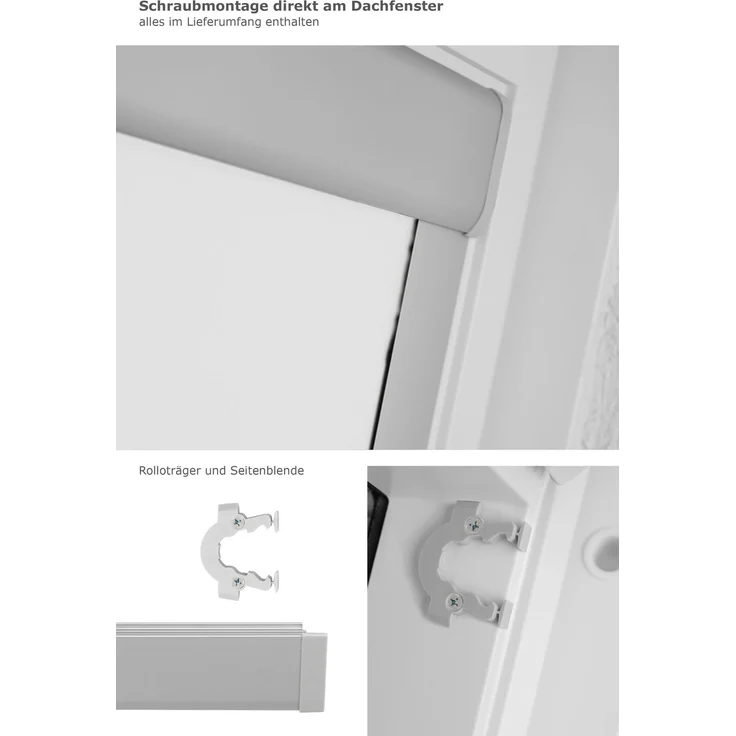 Lysel - Qualitätsdachfensterrollo abdunkelnd reinweiß Rollo geeignet für Velux Dachfenster 304, 334, M04, M34, MK34, 1, (B x H) 61.30cm x 74cm in weiß/reinweiß – Bild 3