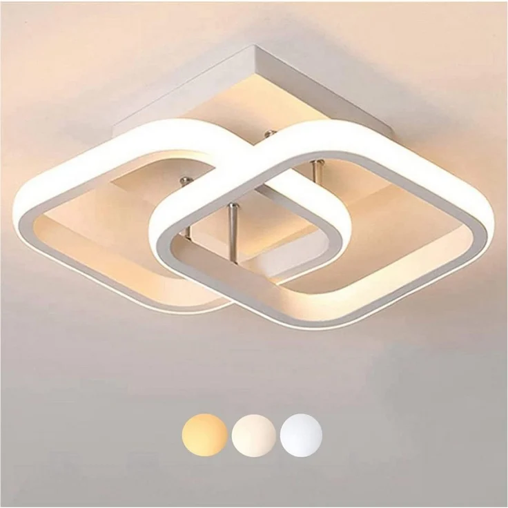 Toomoke Deckenleuchten LED Dimmbar Deckenleuchte 3-Farbige Decken-Lampe, LED fest integriert, Warmweiß, Neutralweiß, Kaltweiß, Wohnzimmer Flur Eingang – Bild 1