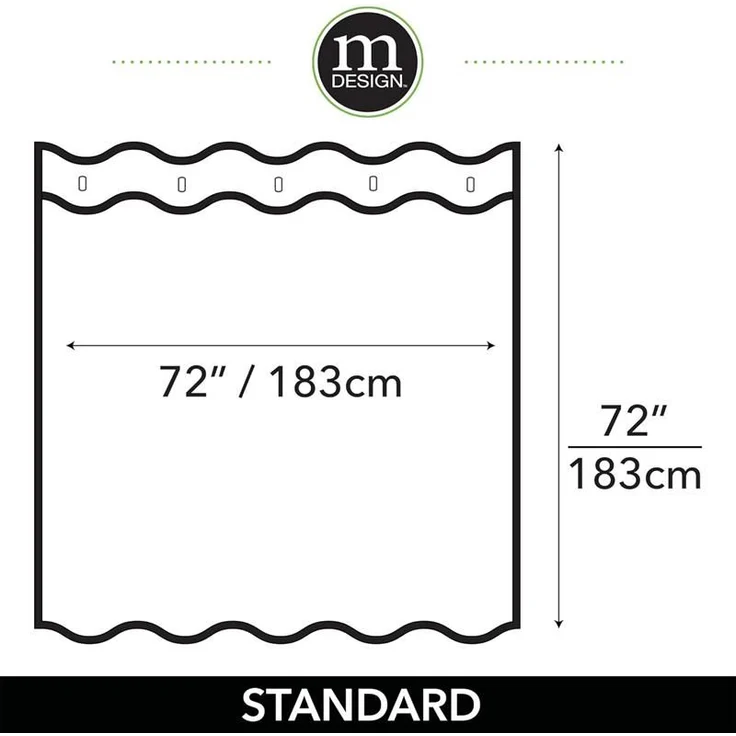 mDesign Duschvorhang Badewannenvorhang Zick-Zack Muster Polyester Weiß/Silber – Bild 2