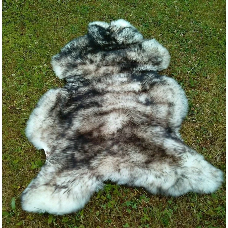 Provellus Fellteppich Öko Schaffell XXXL – Dunkel geflammt Naturfell ca. 140×85 cm – Bild 2