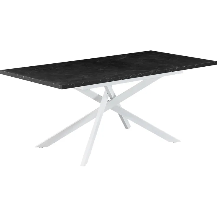 B&D home Esstisch LARS, Metallgestell schwarz oder weiß, ausziehbar 120-160cm, 4-6 Personen