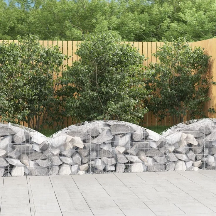 vidaXL Gabione mit Hochbogen 150x50x40/60 cm Verzinktes Eisen 153452 – Bild 1