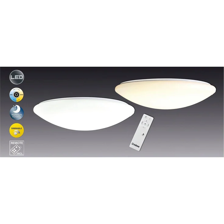 näve LED Deckenleuchte Sydney, Dimmfunktion, Memoryfunktion, Nachtlichtfunktion, LED wechselbar, warmweiß - kaltweiß, dimmbar, Nachtlichtfunktion,memory, Lichtfarbe wechselbar, d: 60cm – Bild 5
