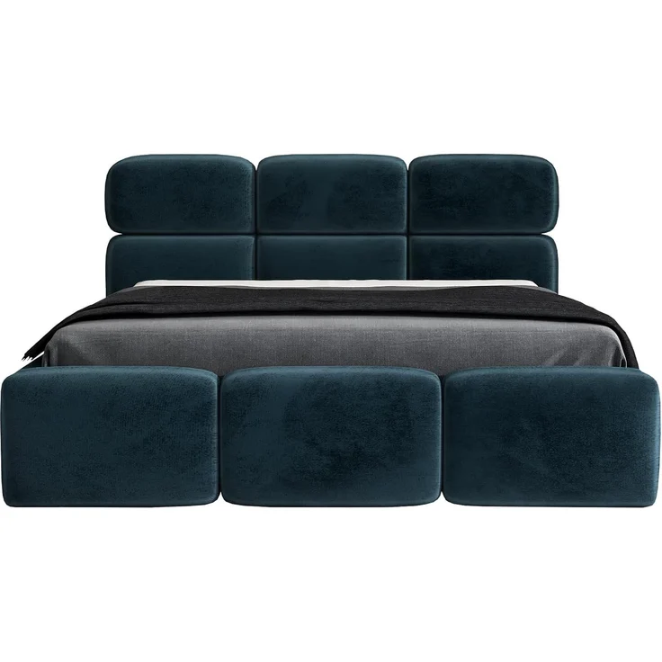 Polsterbett MAROKO 180x200 ohne Matratze mit Bettkasten und Lattenrost. Farbe: Azur 12 – Bild 4