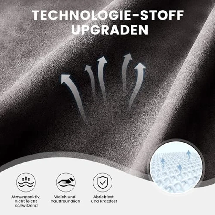 GTPLAYER Gaming-Stuhl Ergonomischer Gaming Sessel Schreibtischstuhl mit Stoffoberfläche (Pacekung), Federsitzkissen mit Fußstütze – Bild 8