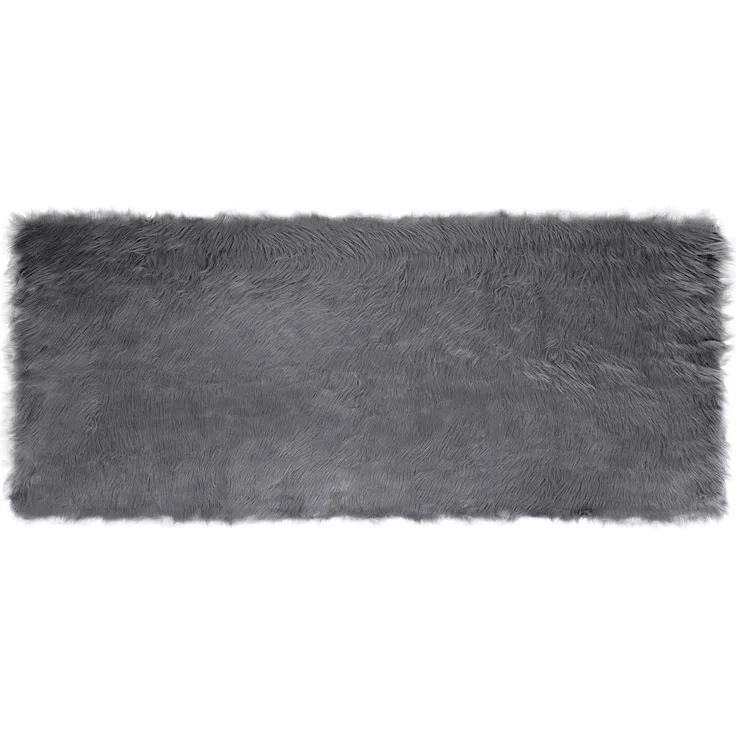 vidaXL Kunstschaffell Teppich Tafalla Anthrazit 100 x 200 cm Polyester 42021591