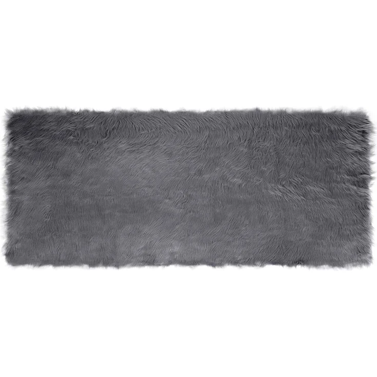 vidaXL Kunstschaffell Teppich Tafalla Anthrazit 100 x 200 cm Polyester 42021591 – Bild 1