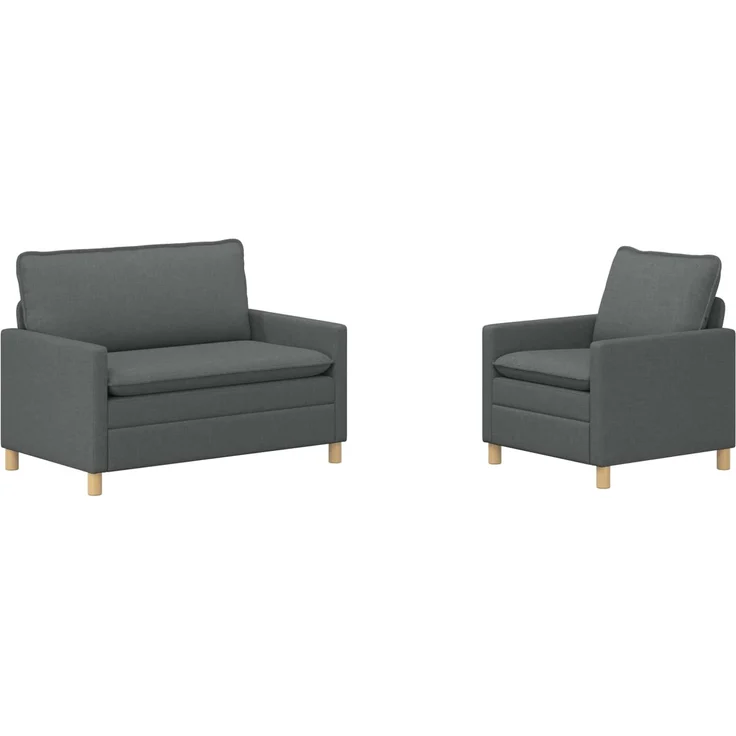 vidaXL Sofa Set 2 stk. 3-Sitzer Dunkelgrau Stoff 3417018 – Bild 2