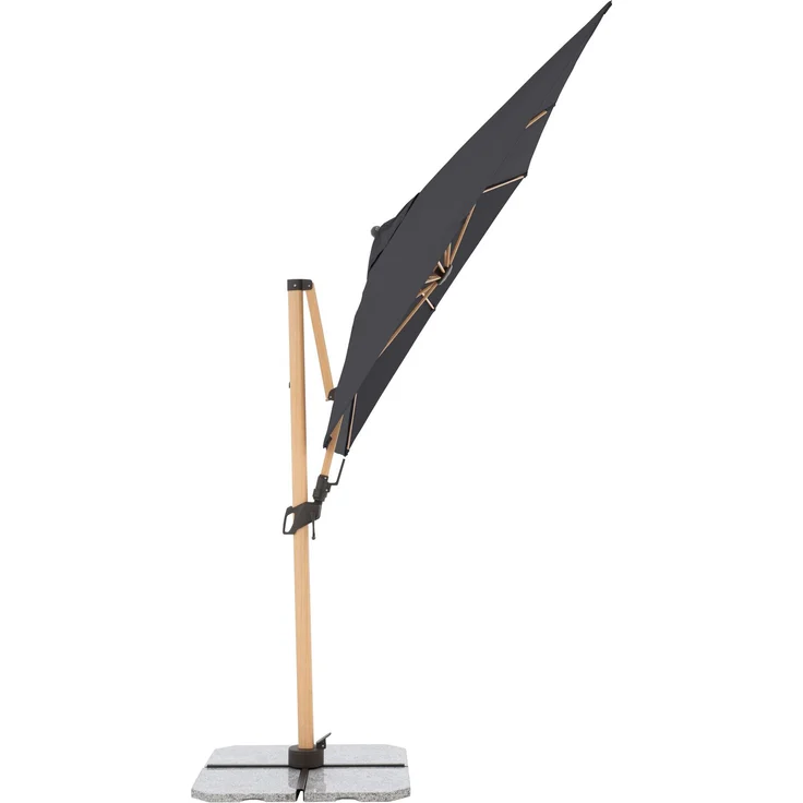 Doppler Sonnenschirm / Ampelschirm "Alu Wood AX Ultra Pendelschirm 300 x 220", inkl. Standkreuz, anthrazit, 300 x 220 cm – Bild 2