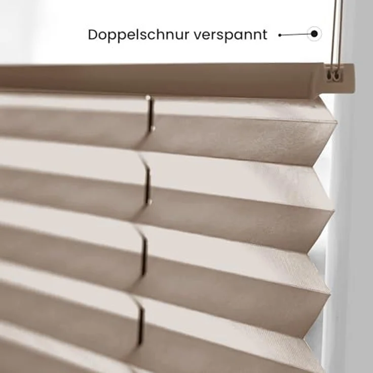 Sonello Plissee Klemmfix ohne Bohren 80x100 cm Braun Faltrollo Plisseerollo Jalousie für Tür & Fenster Blickdicht Sichtschutz Sonnenschutz Fertifplissee Rollo – Bild 3