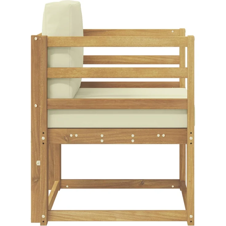 vidaXL 2 Stück Outdoor-Sofagarnitur Polyester Weiß und Creme 3438959 – Bild 4