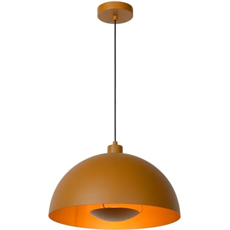 LUCIDE SIEMON Pendelleuchte Ø 40 cm, 1xE27, ockergelb, höhenverstellbar, Stahl, LED-kompatibel – Bild 1