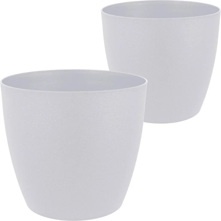 2friends Übertopf Berlin Pflanztopf Set, 2er Pack in Weiß - 30cm Ø, Outdoor und Indoor Eleganz für stilvolle Gärten – Bild 4