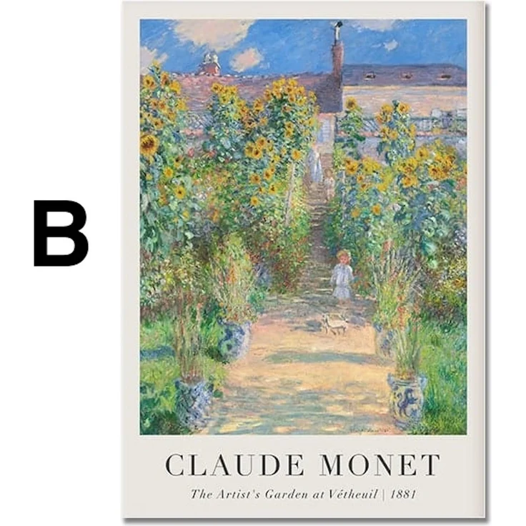 Poster Vintage Claude Monet Sommer als Deko Print ohne Rahmen - B / 21 x 30 cm