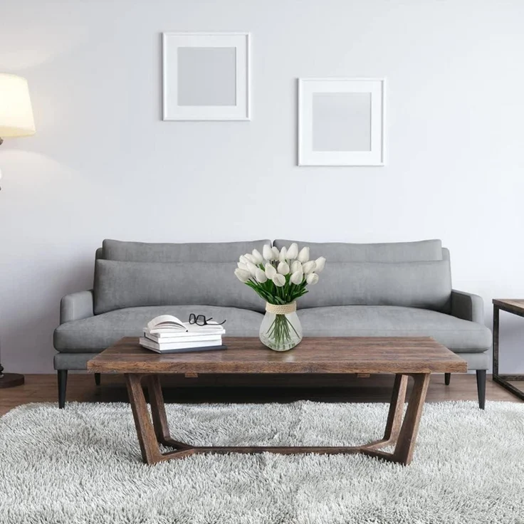 10 Stück Künstliche Tulpen Blumenstrauß Real-Touch Weiß für Dekoration – Bild 4